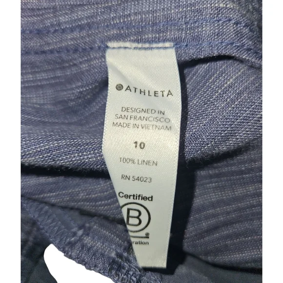 ATHLETA Cabo Blue Chambray Wide Leg Linen Pants Size 10 - Picture 6 of 6